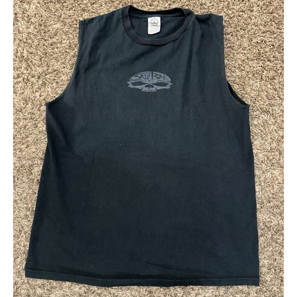 Vintage SkulBone Brand Shirt Skeleton Rider Horse Sleeveless Size Large